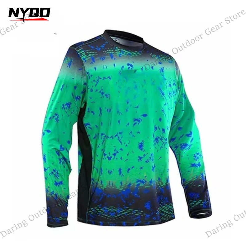 Men's Long Sleeve UPF 50+ Fishing Shirt, UV Protection Breathable Outdoor Performance Top