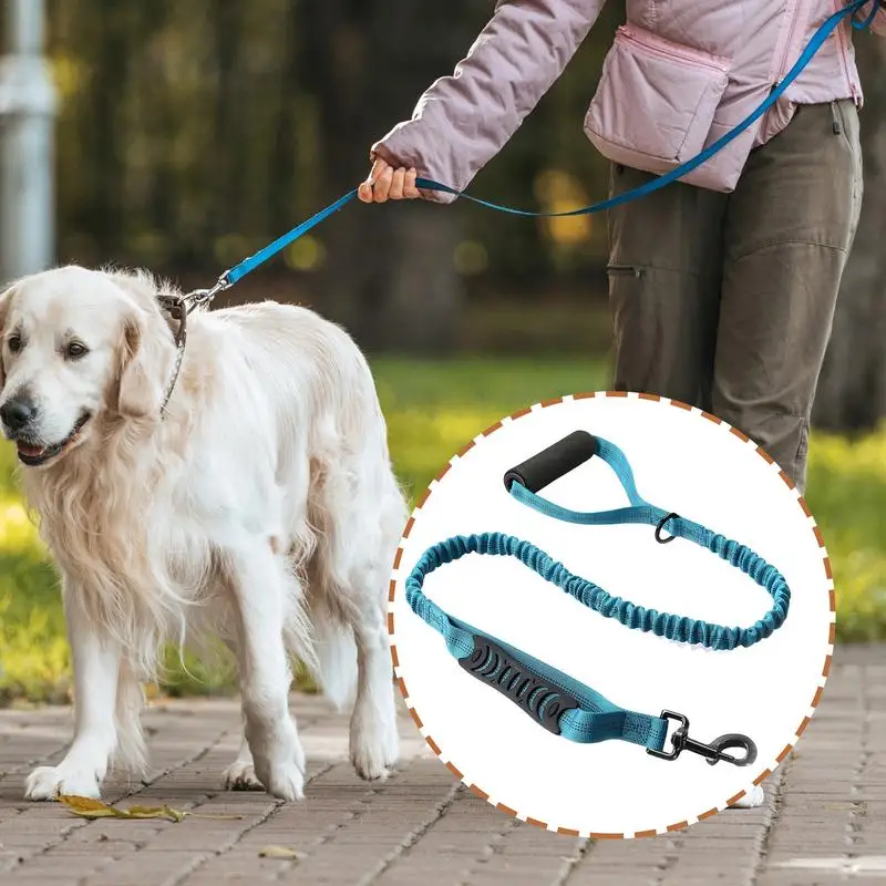 Elastic Dog Lead Elastic Shock-Absorbing Pet Lead High-Density Pet Lead With Handle Wear-Resistant Dog Lead For Walking Running