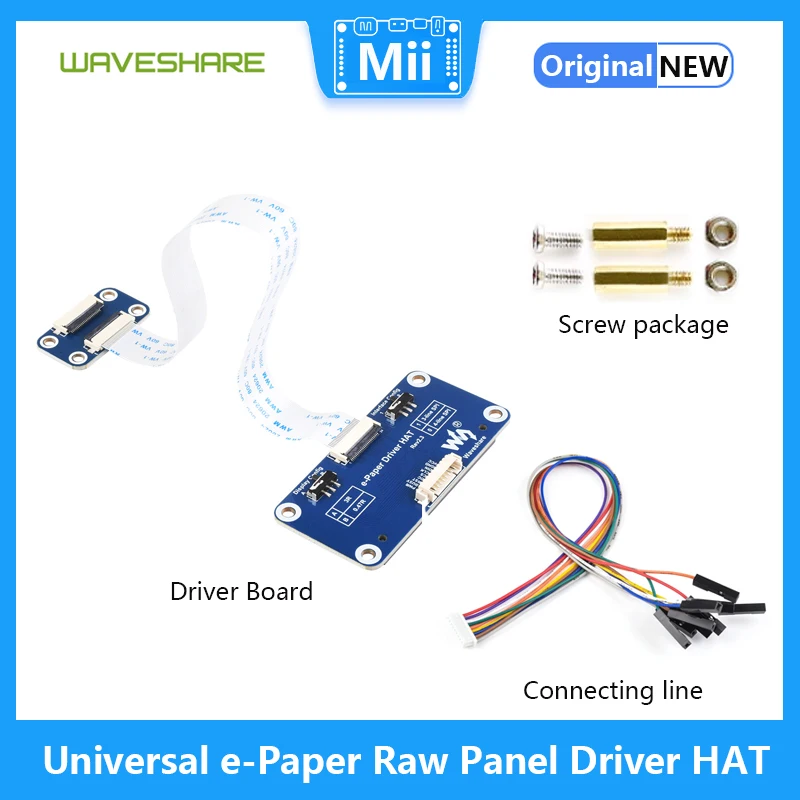 

Waveshare Universal e-Paper Raw Panel Driver HAT SPI forVarious E-ink Module compatiblewith Raspberry Pi 4/3B/Zero W/Jetson Nano