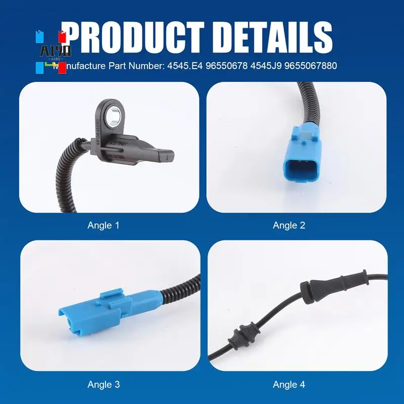 

Датчик скорости колеса A19Q-ABS для CITROEN C3 C4 DS3 2008 207 301, передний левый и правый 4545.E4