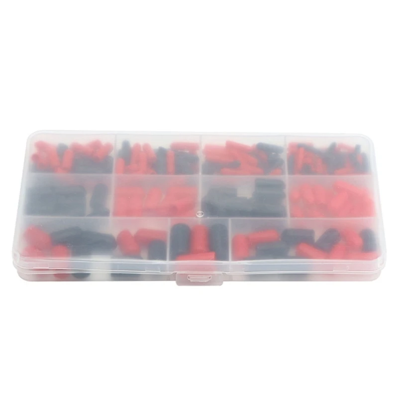 160pcs Rubber Insulation Sleeve set Rubber End Caps Set for Wiring & Piping