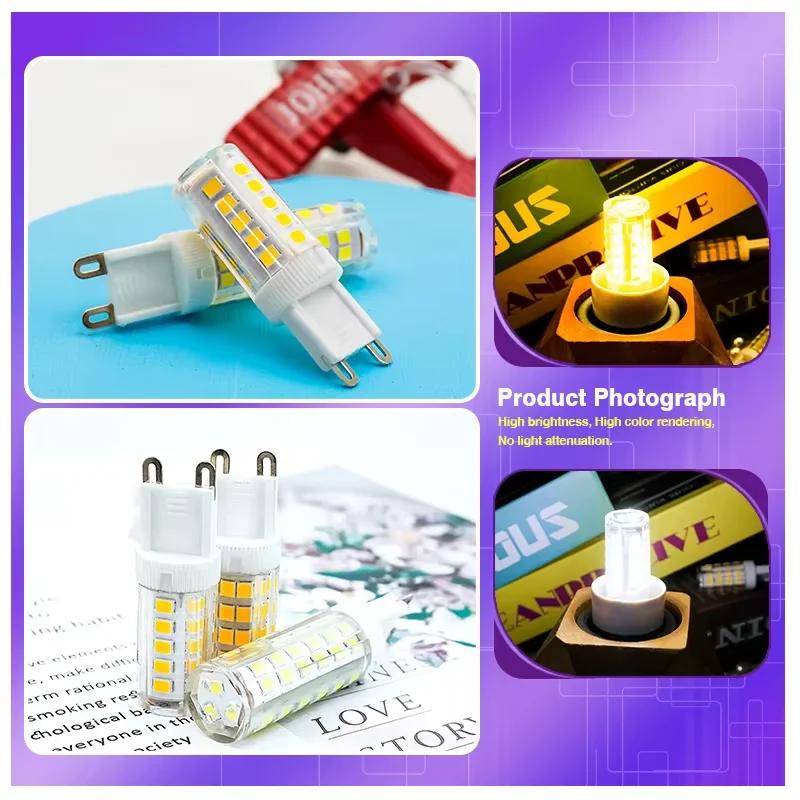 1-10Pcs LED G9 Corn Bulbs 3W 5W 9W Ceramic Lamp Light 360° Beam Angle SMD2835 Cold/Warm White AC 220V For Home/Office Lighting image 2