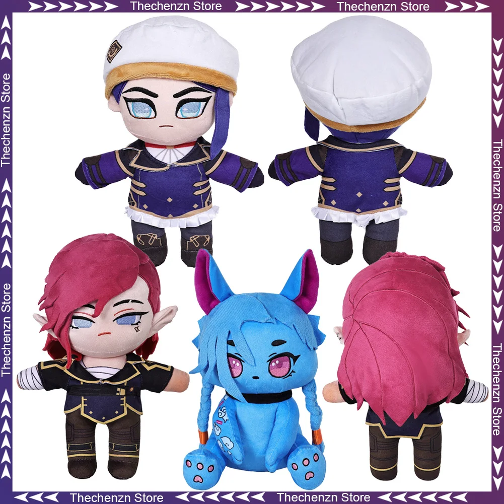 

Fancy Dress 27cm Cute Caitlyn Vi Mascot Plushies Game LoL Cosplay Figurine Prop For Women Men Xmas Birthday Gift Halloween Decor
