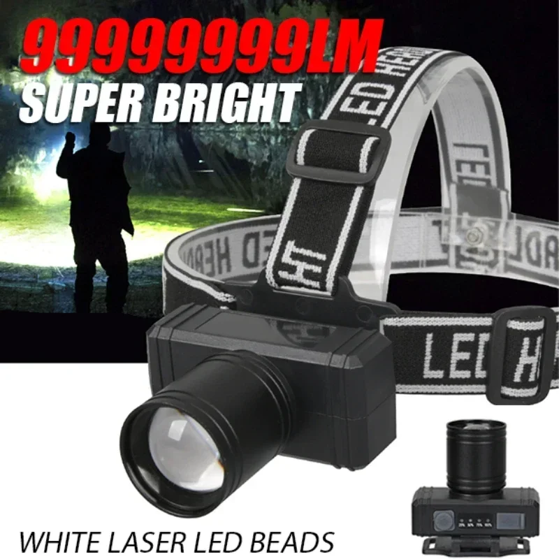 

Powerful LED Headlamp Rechargeable Telescopic Zoomable Headlight Outdoor IP65 Waterproof Work Head Lamp High Lumen Head Torch