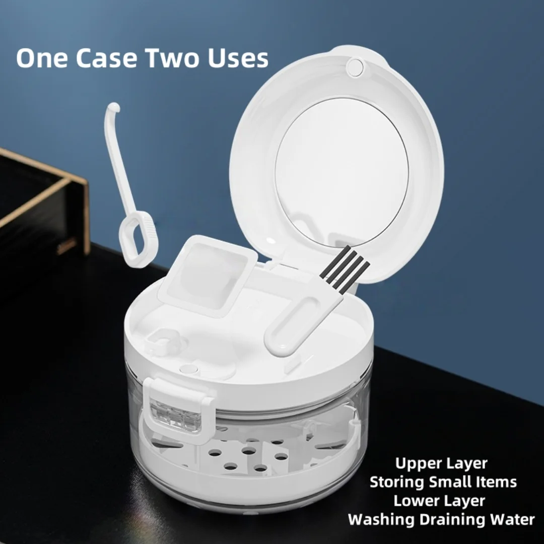 Portable Dental Aligner Case Invisible Orthodontic Retainer False Teeth Cleaner Storage Box Dental Organizer Compact for Travel