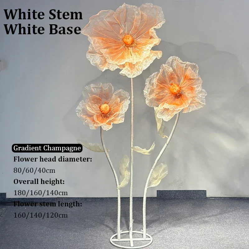 180cm Artificial Flowers Large Silk Yarn Poppy Wedding Background Road Lead Flower Window Display Garden Decoration Home Decor