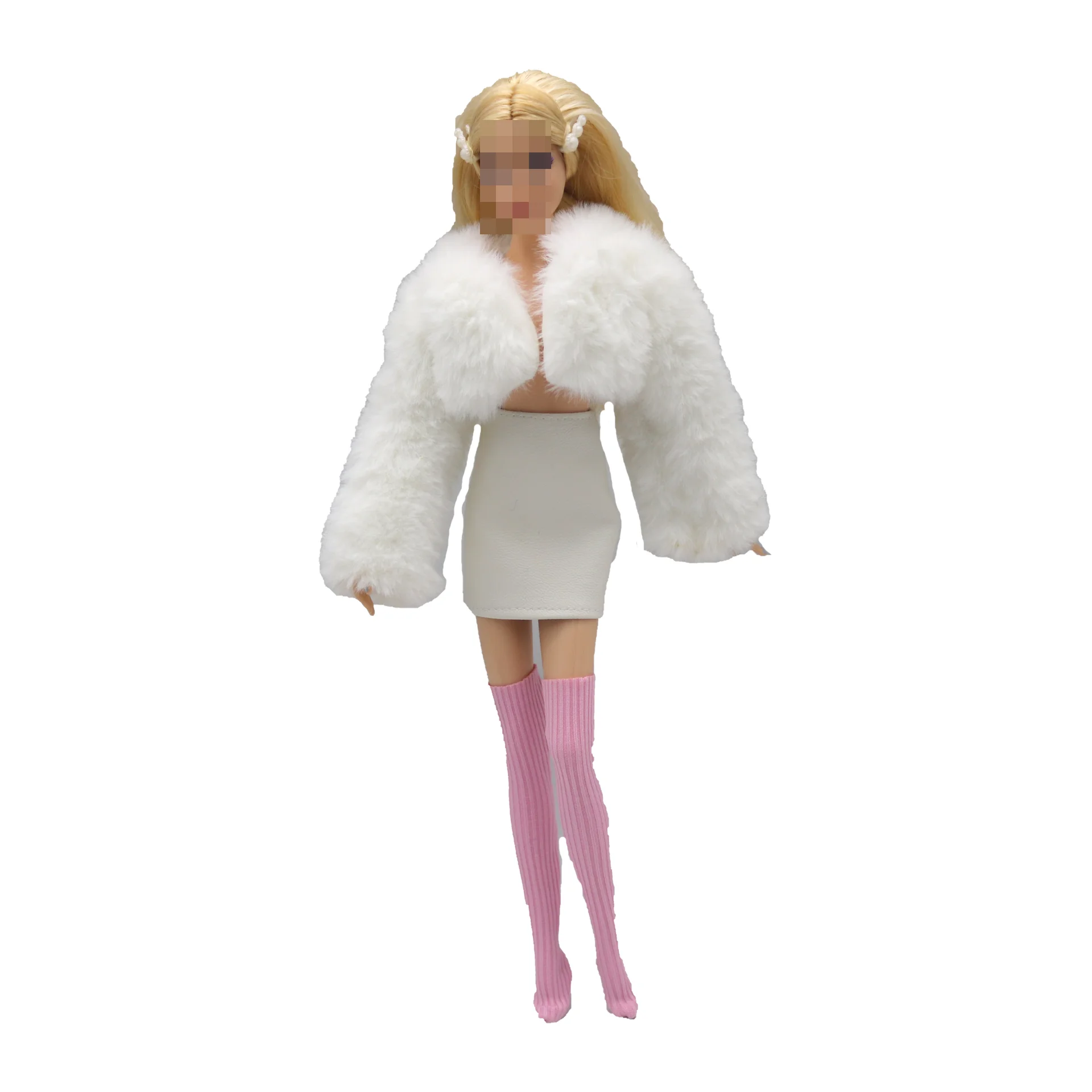 New 30cm 1/6Luxury comfort material soft short fur coat  Accessories Clothes for Barbies doll