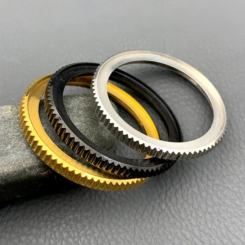 41mm Rotation Steel Bezel Black Gold Silver Watch Bezel Ring SKX Bezel Fits SKX007 SRPD NH35 Watch Case Replace Mod Parts Custom