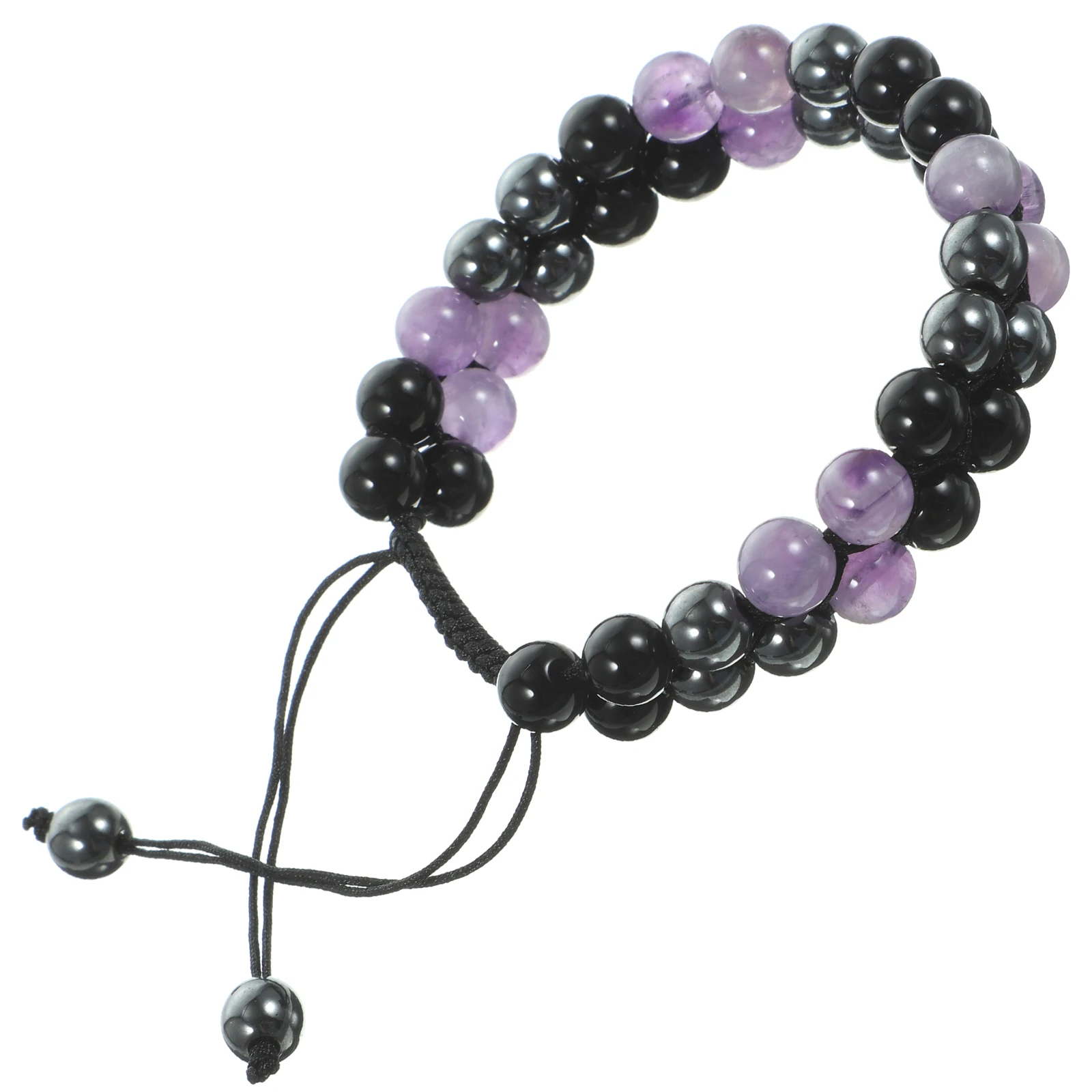 

Amethyst Crystal Bracelet Women Men Adjustable Elastic H Charm Unisex Natural Crystal Bead Bracelet Stone Jewelry Accessories