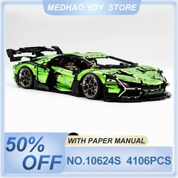 GULY 10624S MOC Technical Super Sports Car Hypercar Building Blocks Speed Vehicle Educational Bricks Toys Birthday Gift For Kids