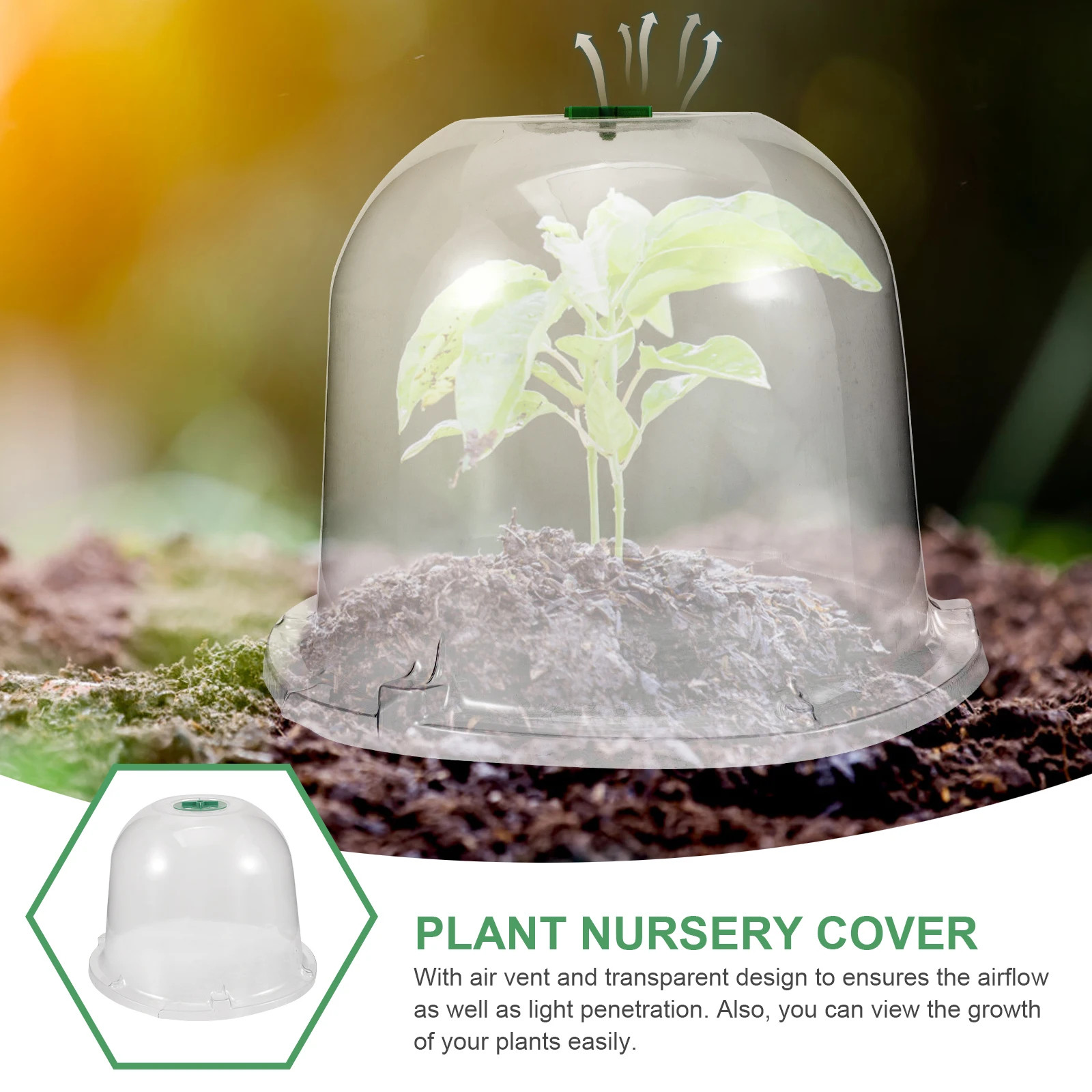 

Plastic Plant Dome Transparent Frost Cover Reusable Protector Air Vent Lightweight Cloche Dome For Vegetable Garden Humidity