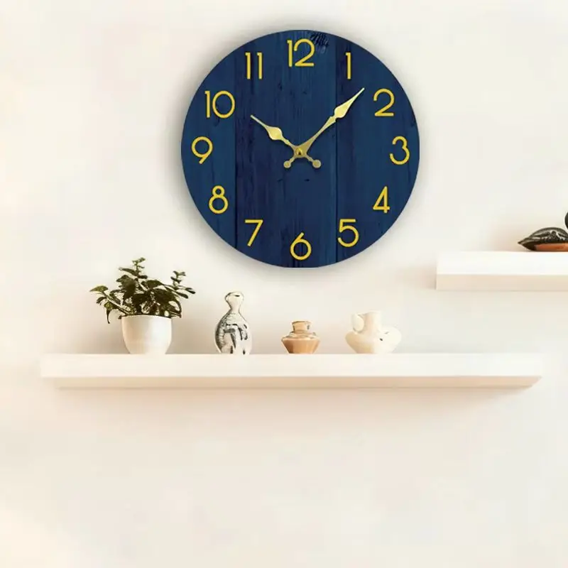 

Fashion Wooden Wall Clock for Living Room Bedroom Study Non Ticking Clock Stylish Gift for Home Decor Enthusiasts 8 10 12 Inch