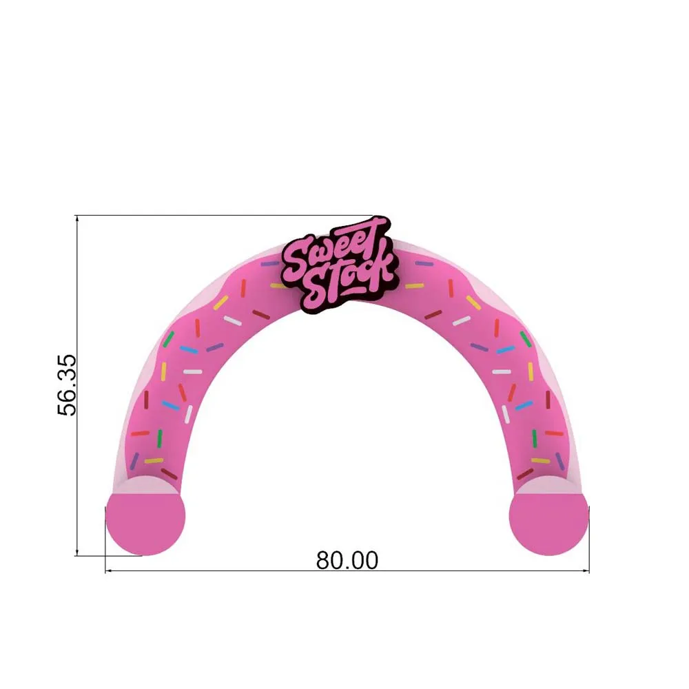 Pink Inflatable Candy Arch Inflatable Doughnut Arch Door Sweet Entrance Archway Balloon With Feet For Advertising Event Sale