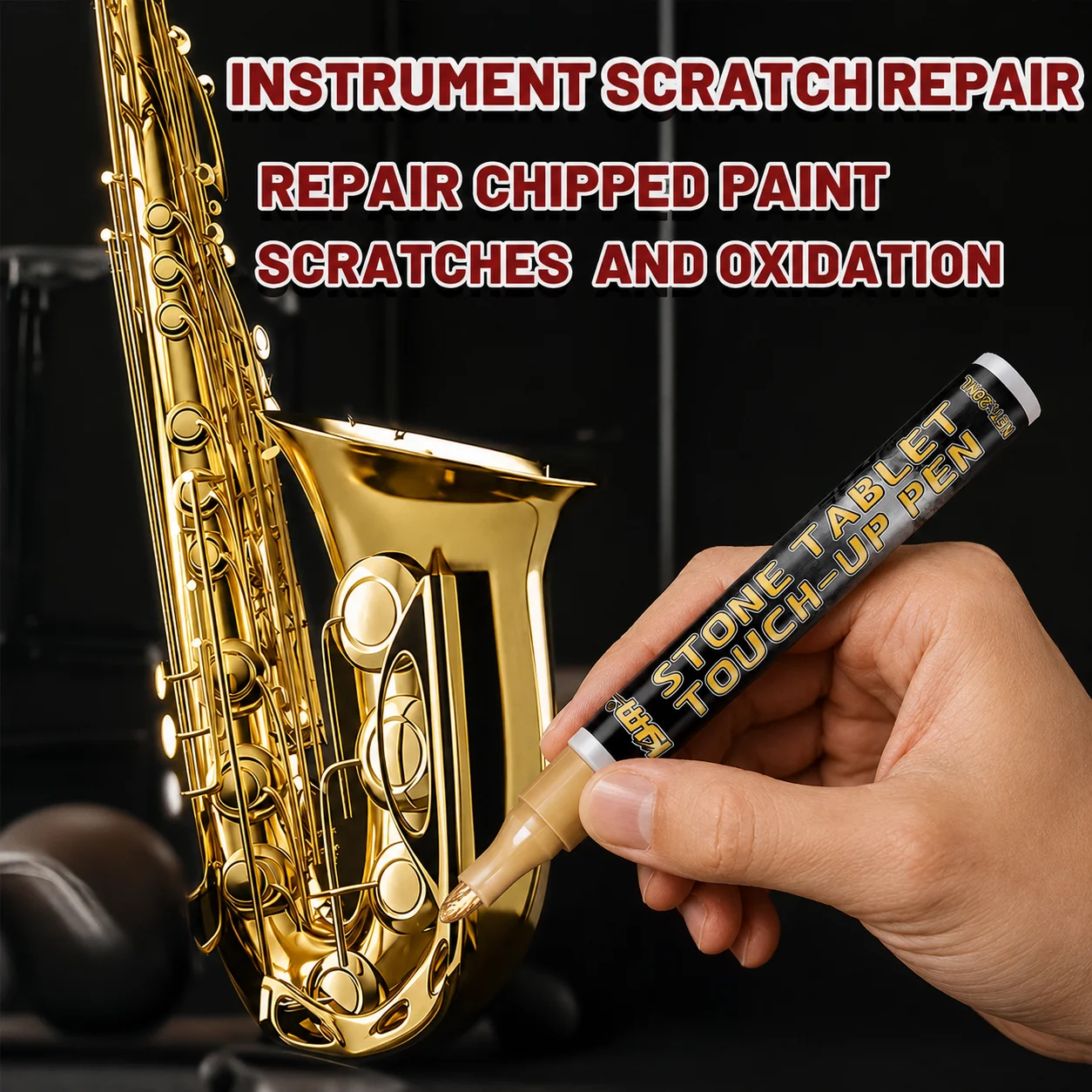 Universal Metal Repair Paint Marker Metallic Gold Silver Pen For Brass Instrument Auto Car Metal Surface Scuff Tarnish Recoating