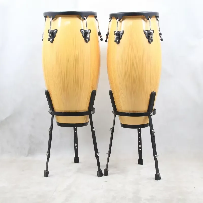 10 Inch Professional Conga Drum Set with Stand Black Percussion Instrument for Beginners and Musicians High Quality