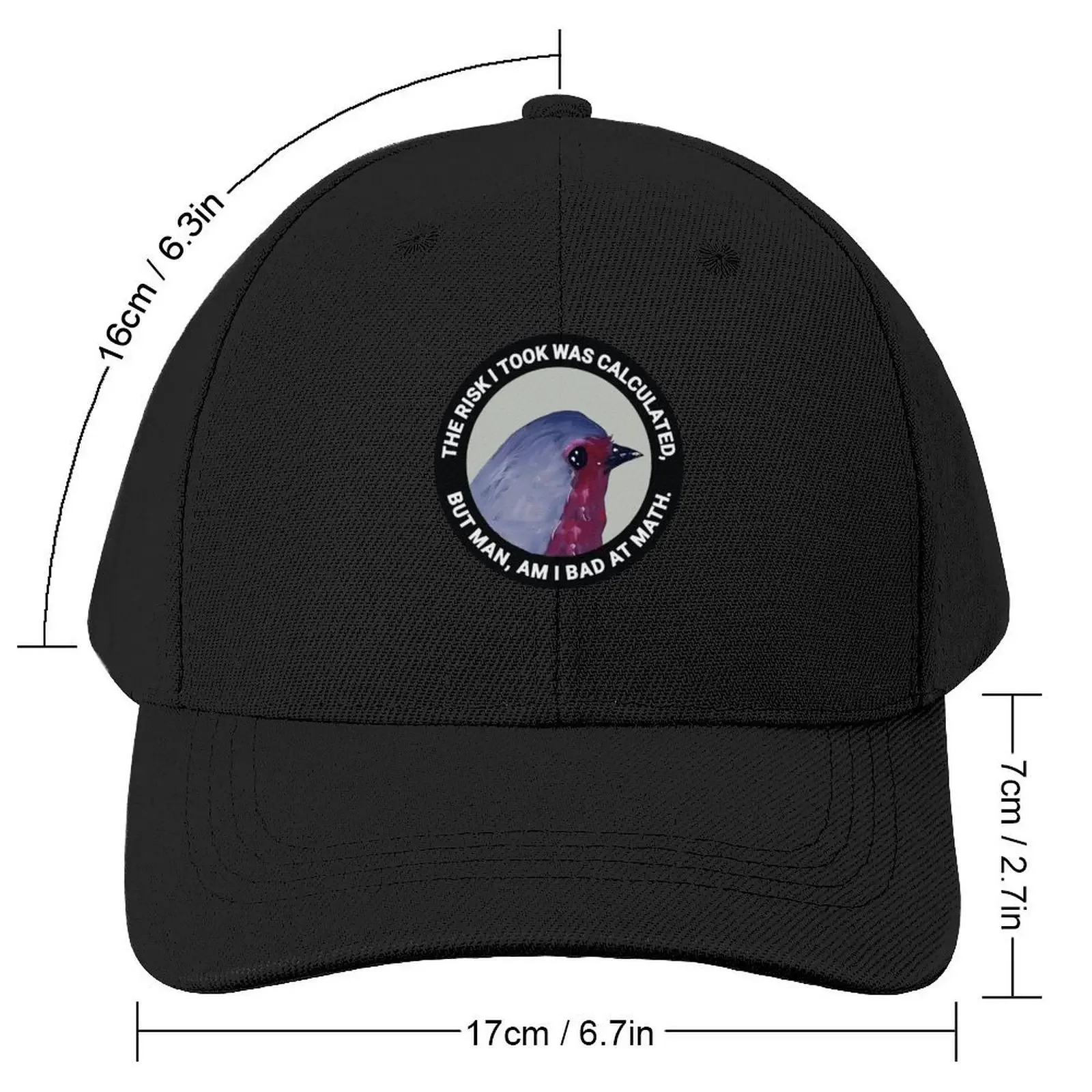 the risk i took was calculated but man am i bad at math Baseball Cap Trucker Hat black Girl Men's