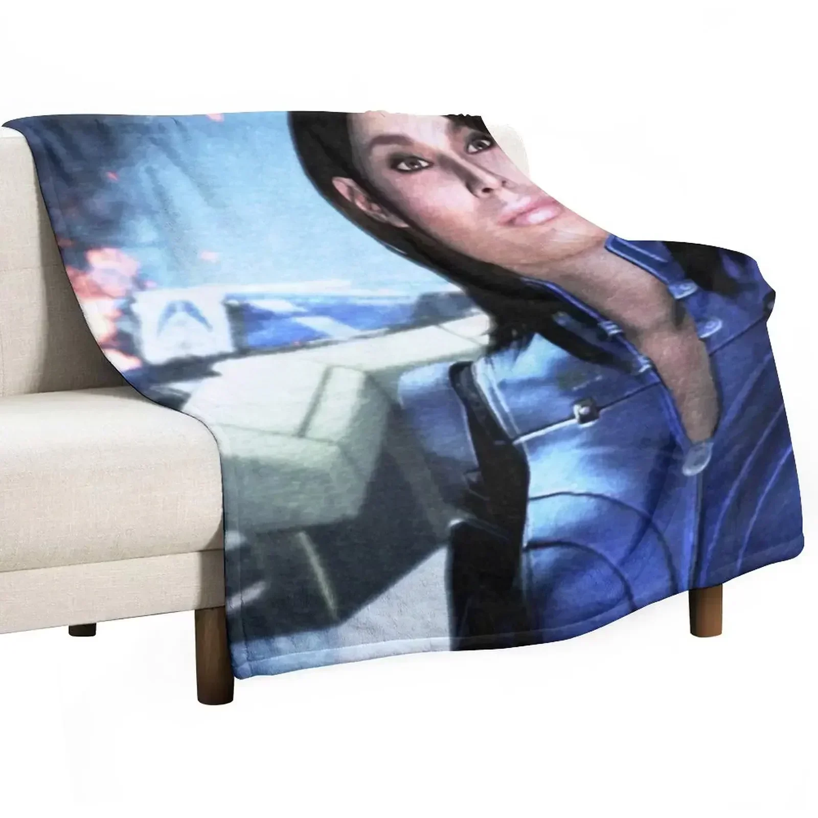 

Mass Effect: Ashley Williams Digital Wall Painting Throw Blanket Stain Resistant Cozy Warm Blanket