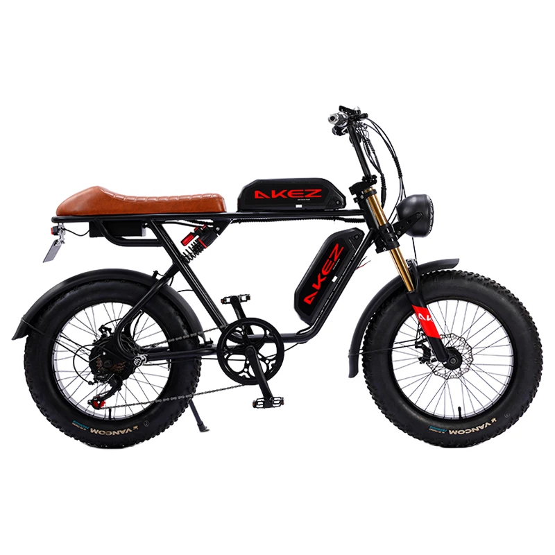 

Retro Electric Bicycle 48V 26AH 750W Removable Dual Battery 20*4.0inch Fat Tire Ebike Mountain Snow Adult Off-Road Electric Bike