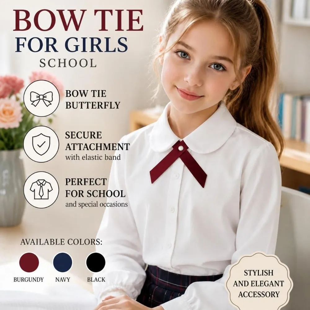 Removable Design Bow Tie Accessories Solid Color No Tying Knots Cross Tie Shirt Fine Texture Simple Style Sailor Suit Apparel