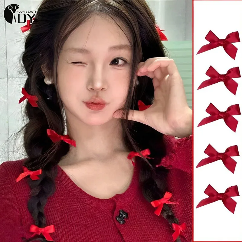 20 ชิ้น/เซ็ตผีเสื้อคลิปผมบัลเล่ต์สไตล์ริบบิ้นโบว์ Hairclips หวานน่ารัก Hairpin หญิง Fringe คลิปด้านข้าง