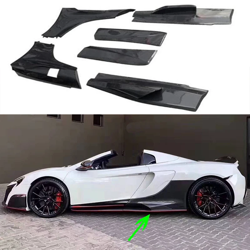 

For Mclaren 650S MP4-12C Real Carbon Fiber Side Door Blade Fender Air Vent Cover Side Skirt Body Kit