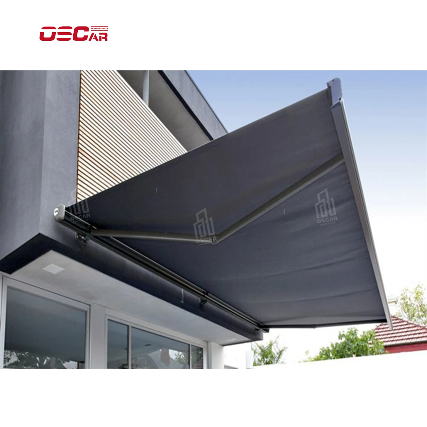 

Motorized control full cassette luxury type store front canopy awning with LED light