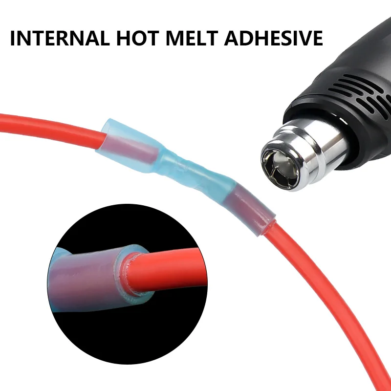 10-1000Pcs BHT0.5/BHT1.25/BHT2/BHT5 Butt Crimp Copper Tube Terminals 0.3-6 Heat Shrinkable Cable Insulation Waterproof Connector