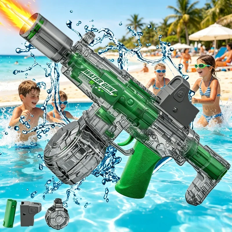 MP5 Continuous Firing Children Electric Water Guns Powereful Shooting Automatic Water Blasters Summer Outdoor Game Toys for Kids