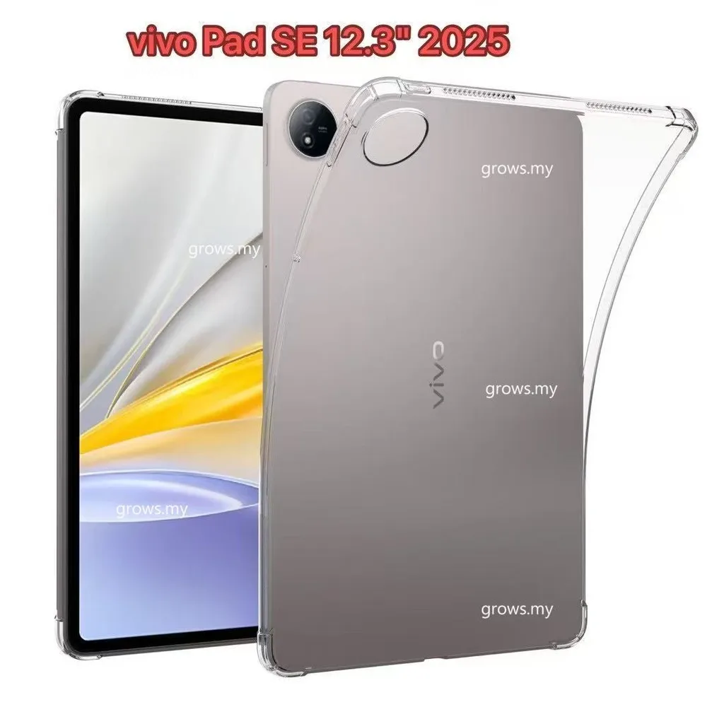 

Чехол для Vivo Pad SE 12,3 дюйма 2025 VIVO PadSE 12,3 дюйма, ультра прозрачный мягкий чехол из ТПУ с 4 углами подушки безопасности, защитный чехол от падения