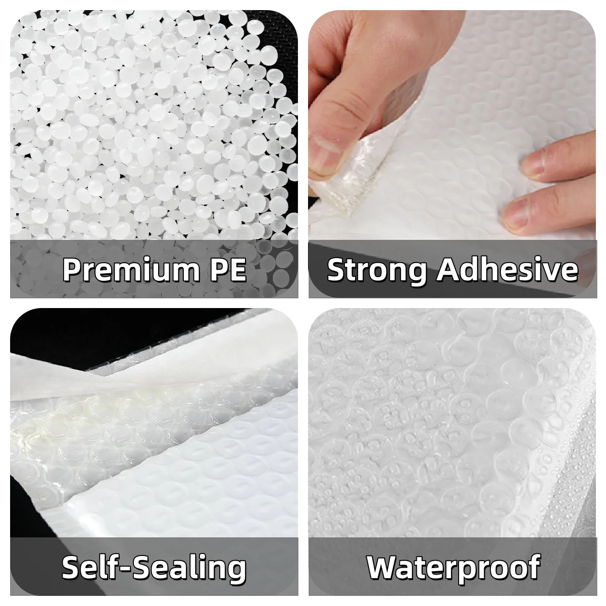20pcs 20x30cm X-Long White Bubble Mailers Poster Print Shield Padded Envelopes for Artwork Documents Large Flat Items Delivery