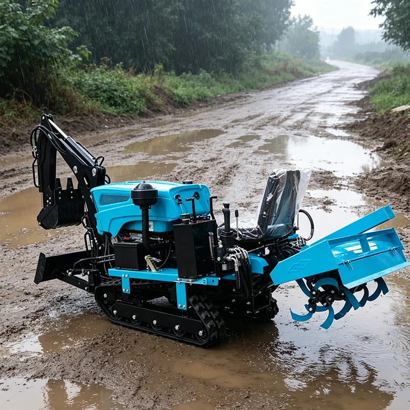 

Customized Easy Assembly Crawler Micro Tiller, Crawler Tractor & Rotary Tiller,Farm Cultivator