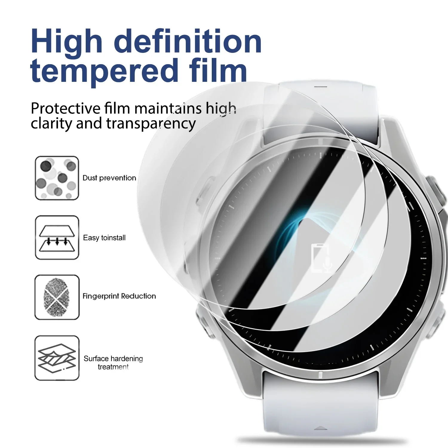 HD Tempered Glass Screen Protector For Garmin Fenix 8 Pro 8Pro Full Cover Scratch Resistant Protection Glass Film For Fenix8 Pro