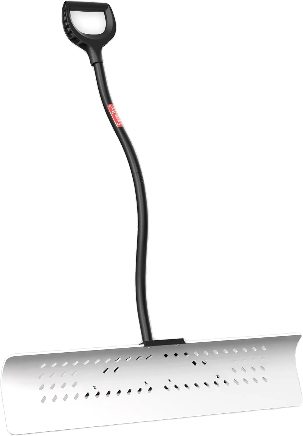 Pusher, Snow Shovel for Driveway Snow Removal, Back Saver Snow Plow for Doorway, Sidewalk, Deck. Extra Wide Blade with Ergo Hand