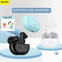 Awei T61 ENC Wireless Bluetooth 5.3 Earphones With Mic TWS Earbuds IPX6 Waterproof Headphones Sports Headset Gamer