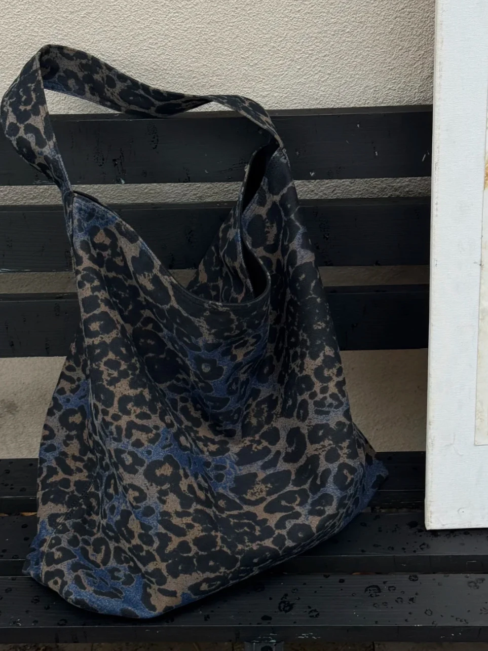 

2025 New Retro Leopard Print Large Capaci Canvas Crossbody Bag ex oulder Slung Bag Casual Sle Magnetic Bule Closure