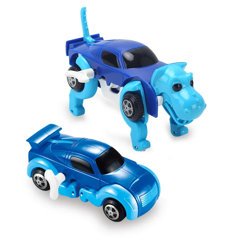 Trasformazione Wind Up giocattoli per cani tirare indietro deformazione auto divertente gioco classico orologio giocattolo per bambini ragazzi