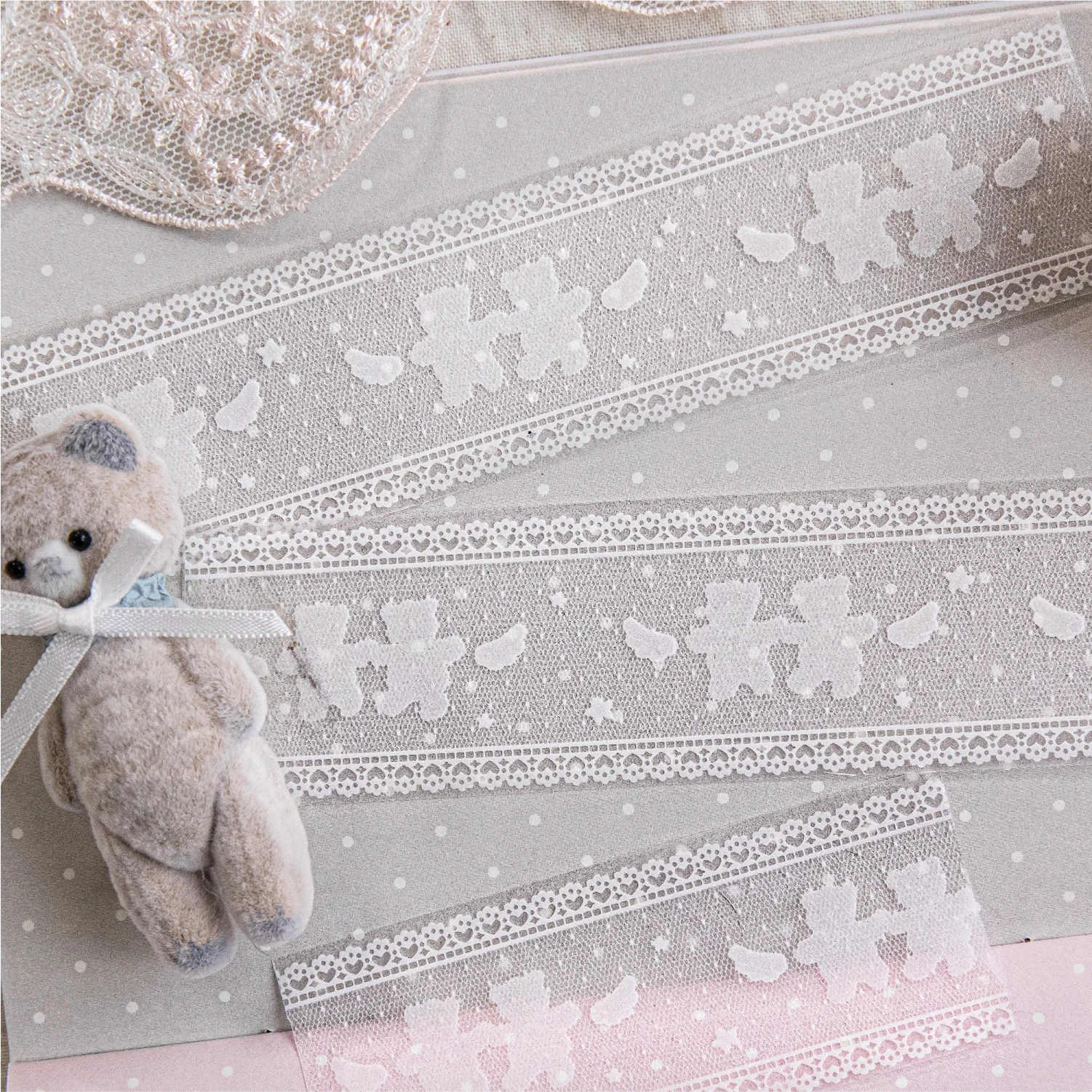 20/30mm*2m lace border PET Tape Set Floral Yard Stickers for Scrapbooking Journaling DIY Crafts and Art Supplies view 5