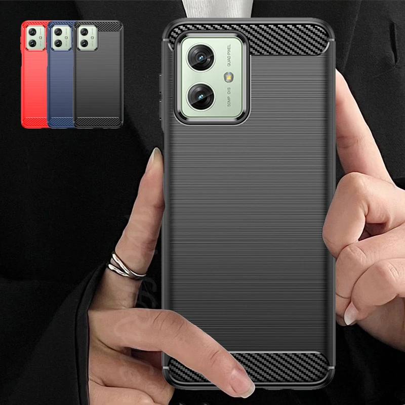 For Moto G54 Case Cover Moto G54 G 54 Capas New Carbon Fiber Bumper Back Shockproof Soft TPU Case For Motorola Moto G54 Fundas