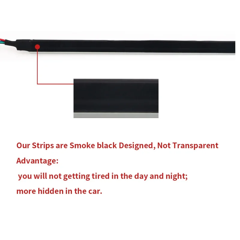 25M/Roll Smoke Matte Black Tape Sticker for 18 in 1 LED Atmosphere Acrylic Strip Light Guide Fiber Optic Car Ambient Lights Part