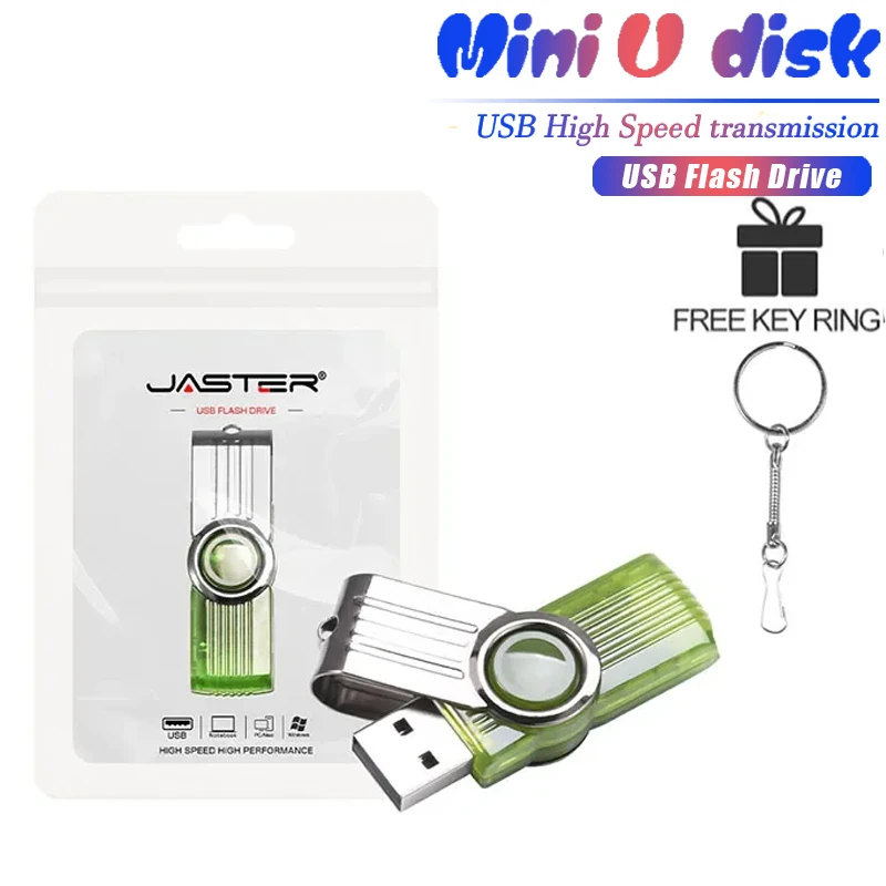 

JASTER Colorful Rotatable USB Flash Drive 128GB HOT SALE Memory Stick 64GB Free Key Chain Pen Drive 32GB High Speed U Disk 16GB