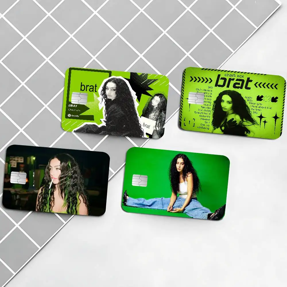 Singer C-Charli XCX Game Film Cover Sticker Case for Small Chip Credit Debit Card Front Side