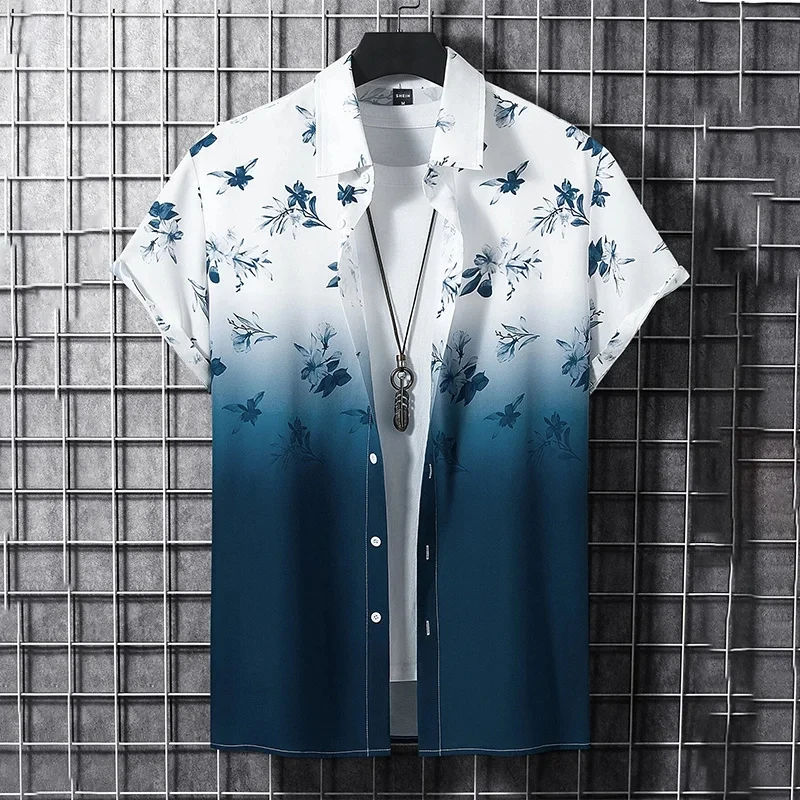 

Floral 3d Print Hawaiian Shirts Men Women Fashion Beach Shirt Cuba Blouses Lapel Camisa Social Loose men's Short Sleeved Shirt