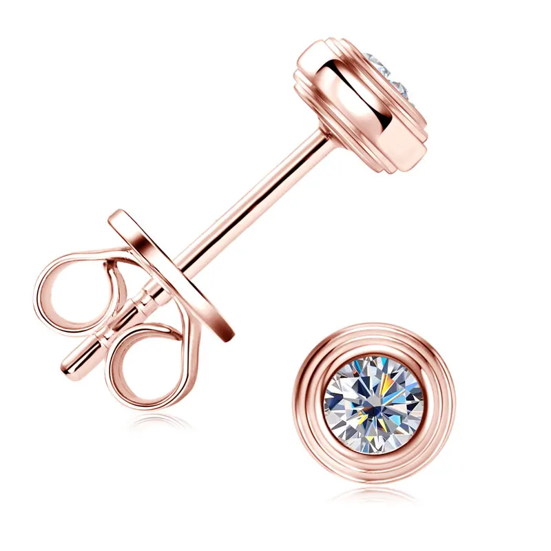 IOGOU D0.10CT Runde Ohrstecker mit Moissanit-Diamant, 925er Sterlingsilber, Original-Edelschmuck für Frauen und Mädchen, Jahrestagsgeschenke – Detail 21