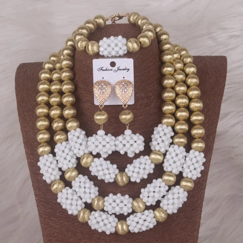 

ЮВЕЛИРНЫЕ ИЗДЕЛИЯ Dudo, белые шарики ручной работы, африканские свадебные нигерийские свадьбы, женские украшения, ожерелье, браслет, серьги, комплект ювелирных изделий