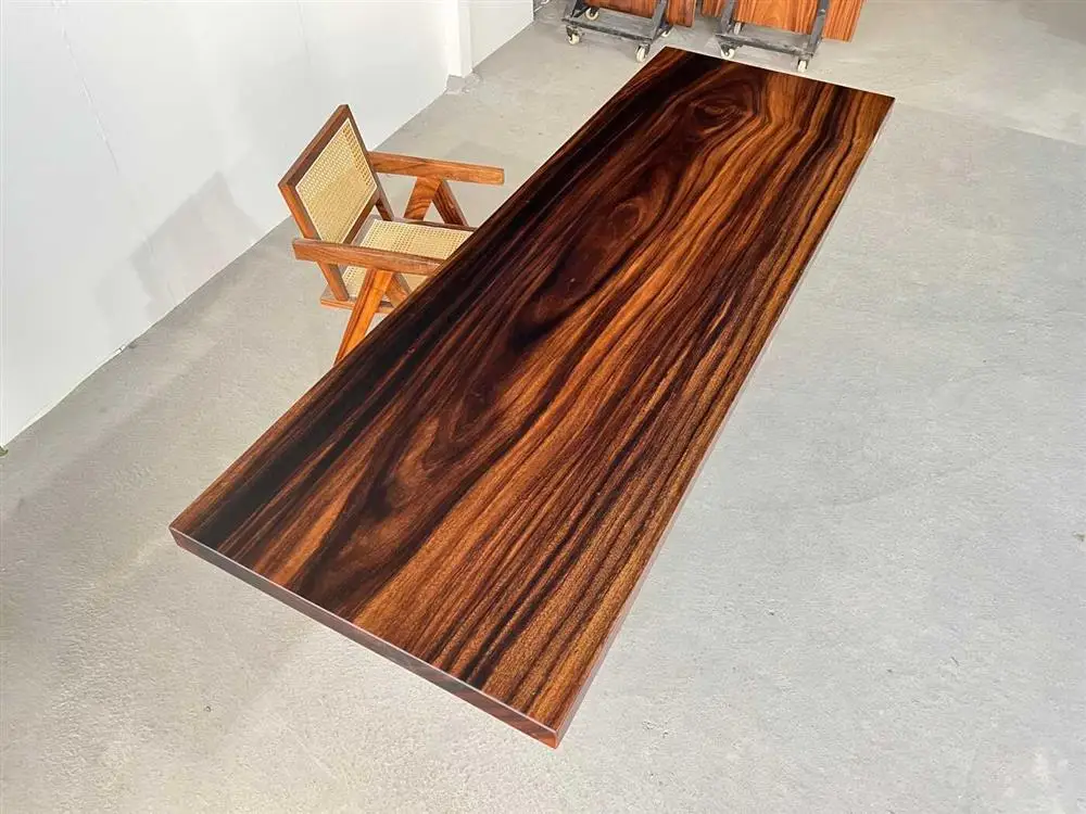 New Chinese walnut tea table dining table, South American walnut solid wood large board, size: 241-82-6