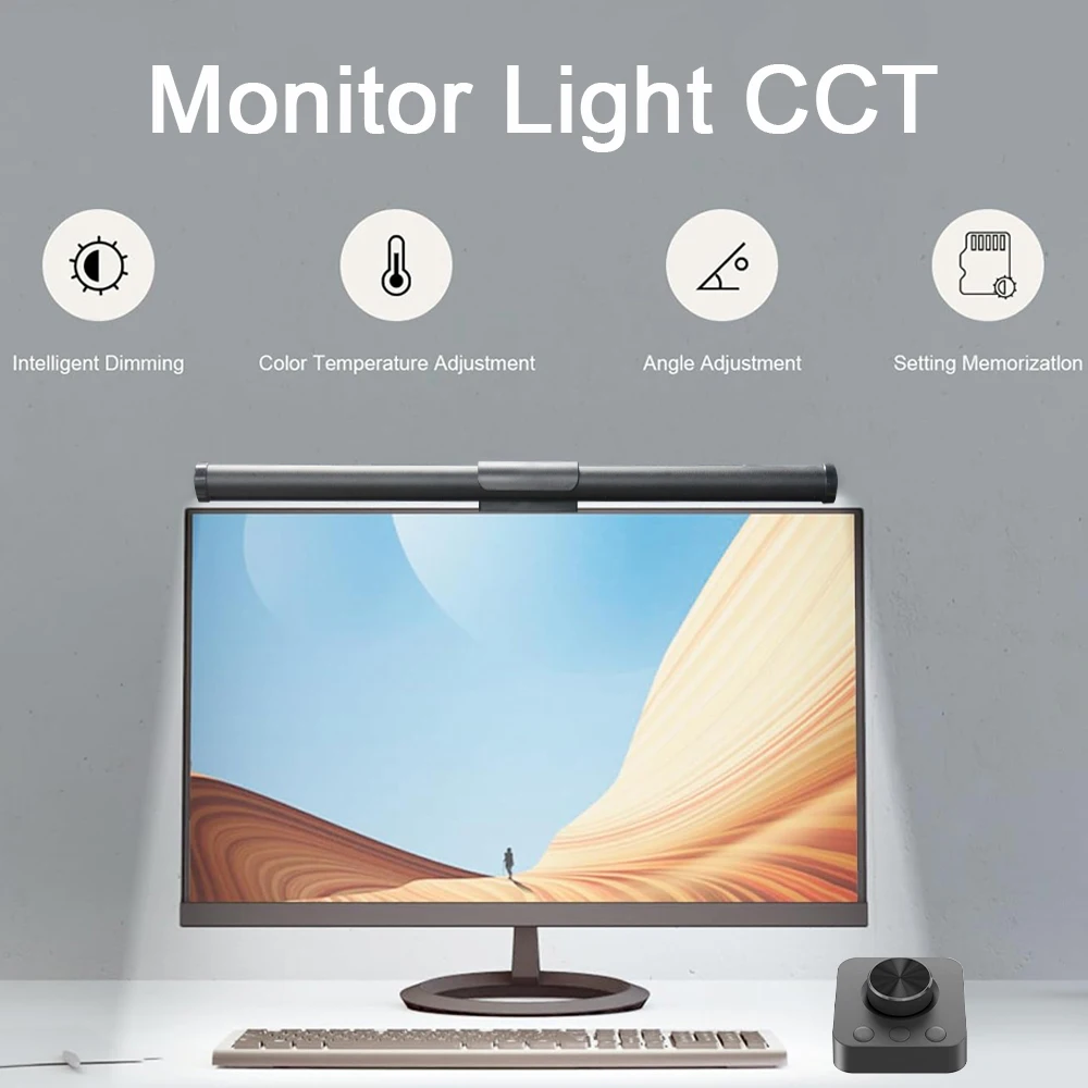 Wiscolor شريط إضاءة LED للكمبيوتر مع جهاز تحكم عن بعد مصباح طاولة العناية بالعين شريط إضاءة شاشة خافت لا وهج للألعاب والمكاتب المنزلية