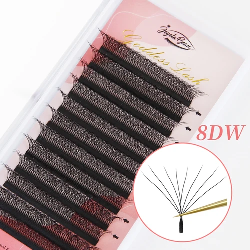 Imagen 1 del producto Extensión de pestañas con forma de diosa 8DW, ventiladores de volumen prefabricados 3D, pestañas de visón individuales de alta calidad, pestañas postizas naturales con pestañas