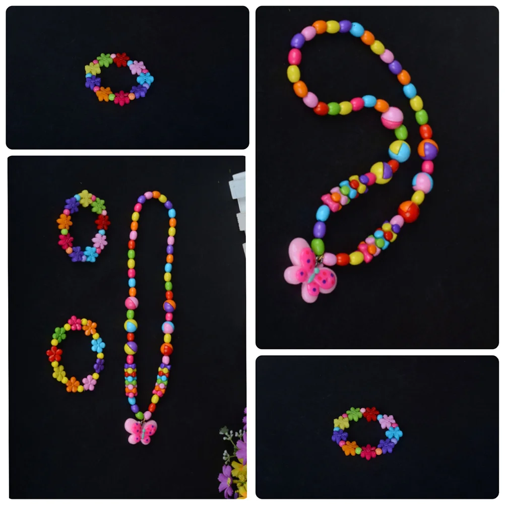 About 550 Pieces Beads Acrylic Multi Color Lattices DIY for Children Jewelry Necklace Bracelet Making Crafts Beads Toys