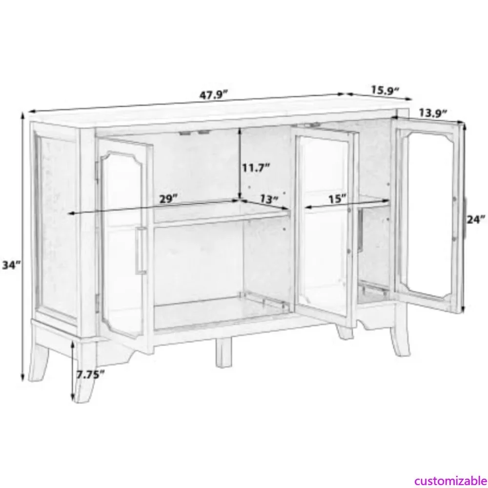 Modern 3-Door Woode…