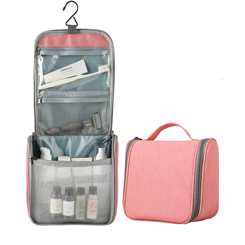 Toiletry Bag for Women and Men with Hanging Hook Travel Makeup Cosmetic Organizer Bag Heavy-duty Zippers Waterproof Comestic Bag